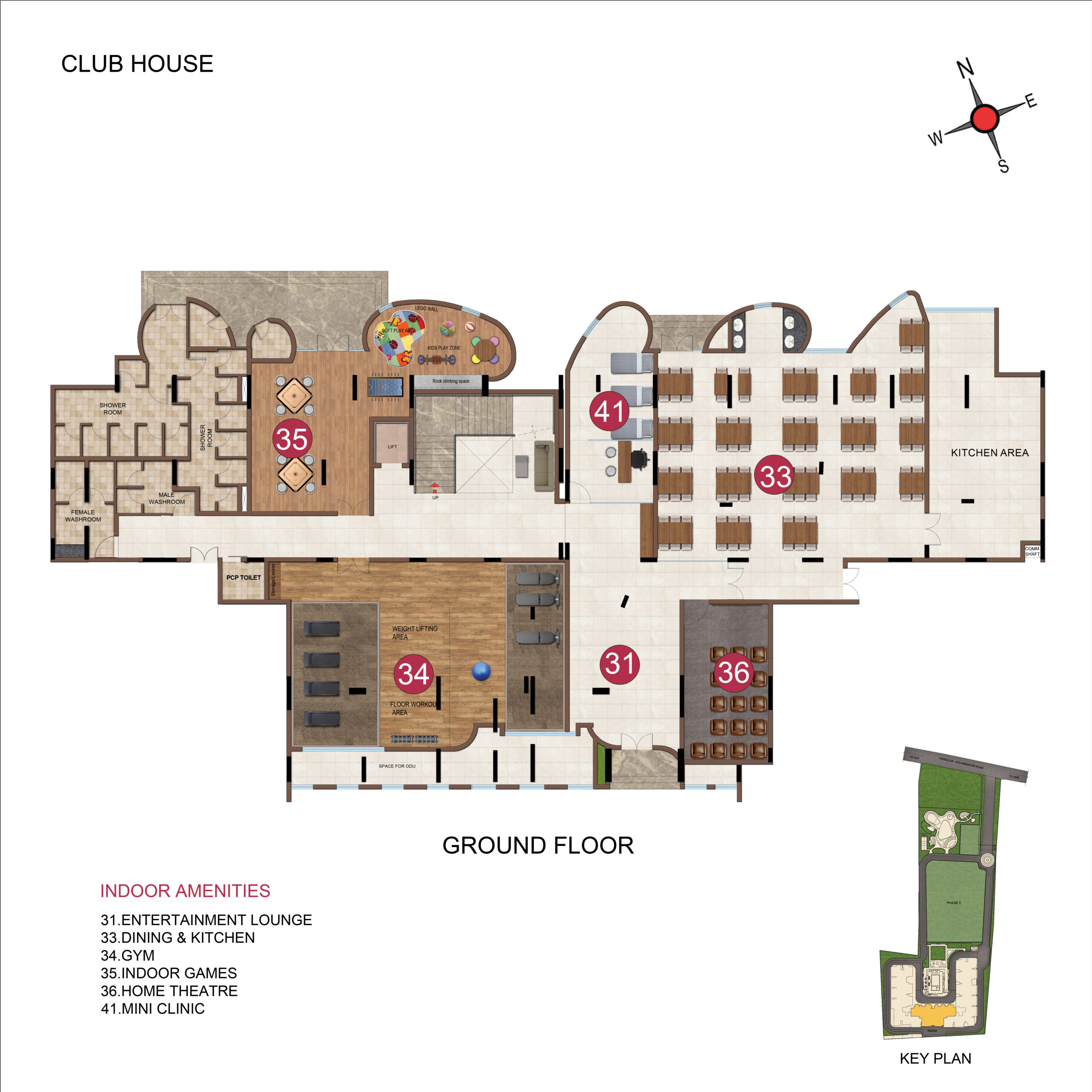 CLUBHOUSE GROUND FLOOR PLAN